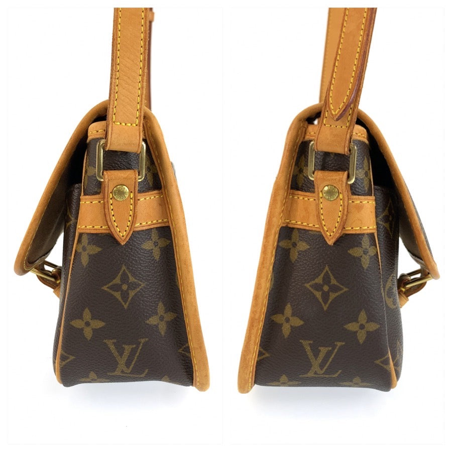 LOUIS VUITTON ルイヴィトン モノグラム ソローニュ ブラウン ゴールド金具 PVC / レザー M42250 ショルダーバッグ メッセンジャーバッグ レディース B113