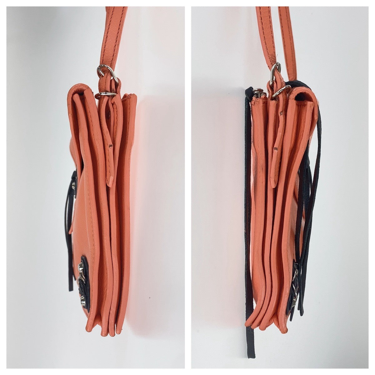 BALENCIAGA バレンシアガ Papier Mini Triple ピンク シルバー金具 レザー 299482 ショルダーバッグ ポシェット レディース AB73