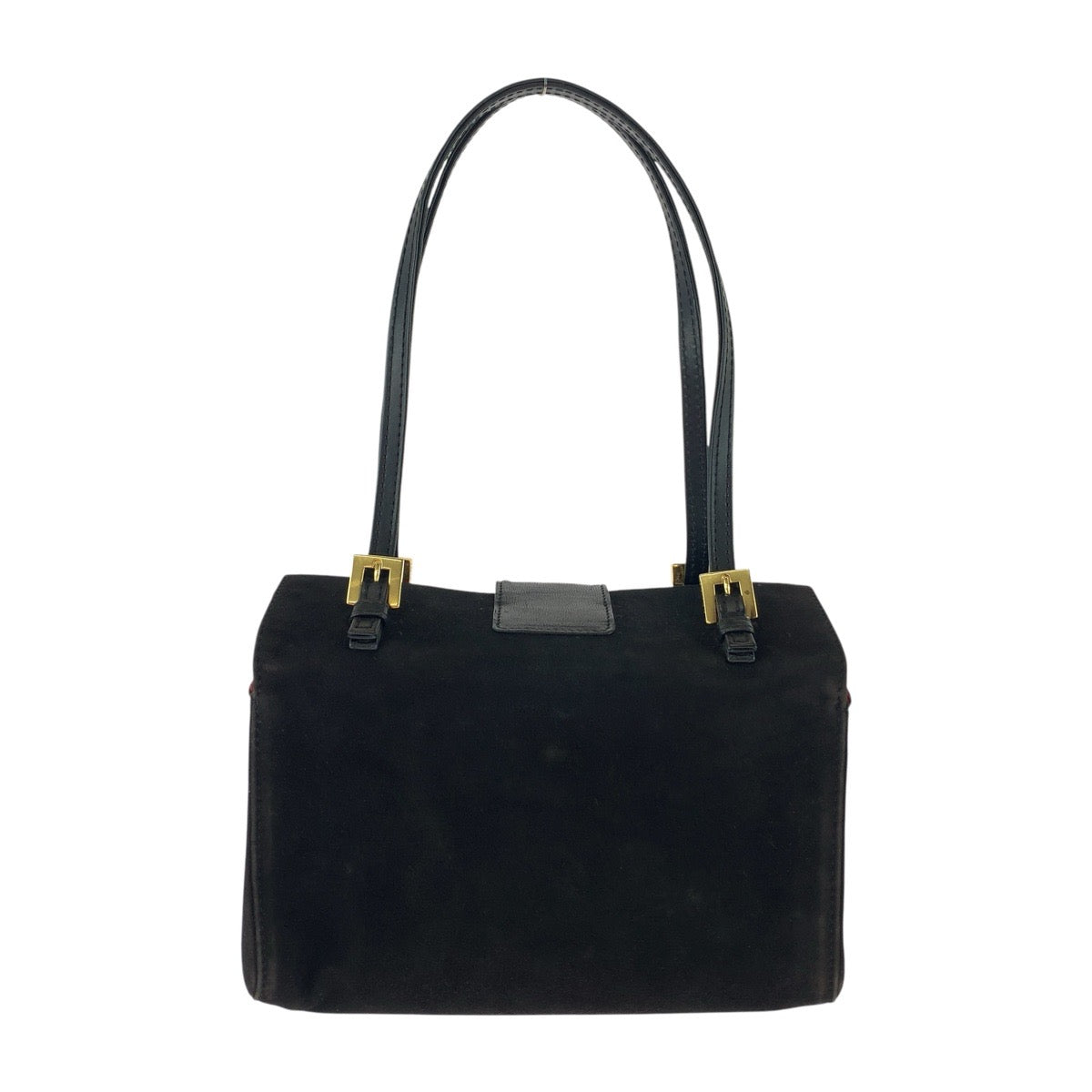 FENDI フェンディ ヴィンテージ マンマ ブラック 黒 ゴールド金具 スウェード ハンドバッグ レディース B110