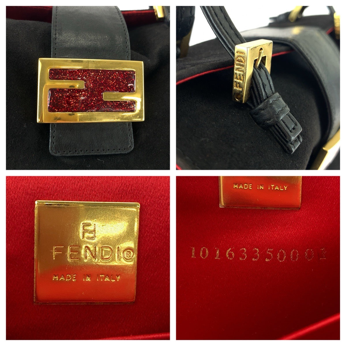 FENDI フェンディ ヴィンテージ マンマ ブラック 黒 ゴールド金具 スウェード ハンドバッグ レディース B110