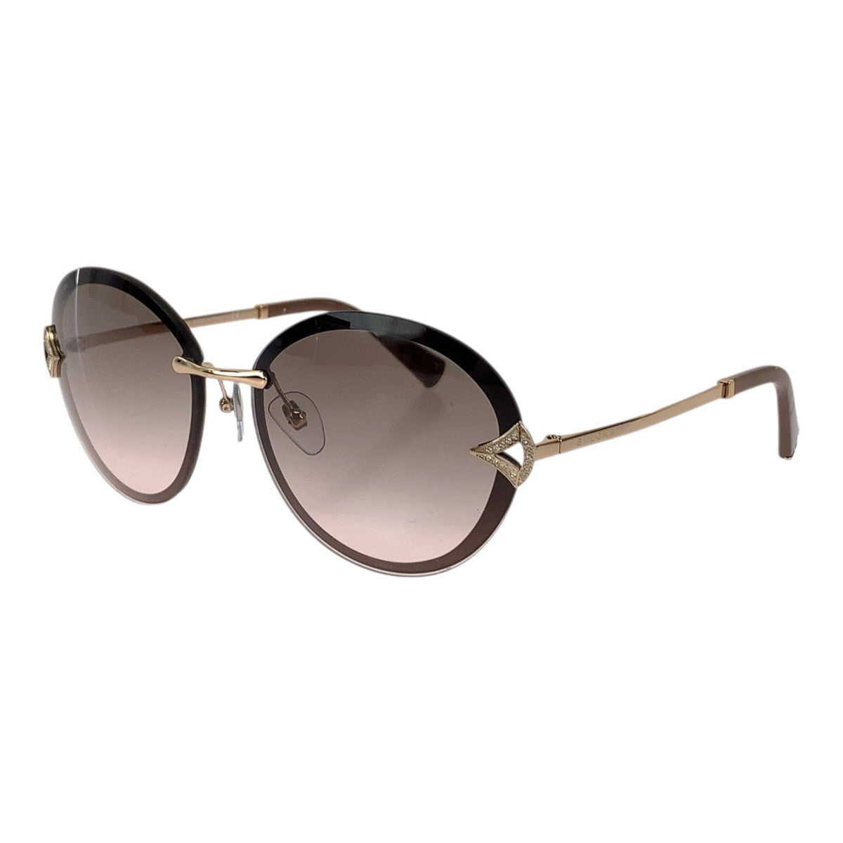 BVLGARI ブルガリ ディーヴァ ドリーム サイズ61□15 ブラウン ゴールド金具 メタル / プラスチック BV6101-B 2037/3B サングラス バタフライ レディース AB21