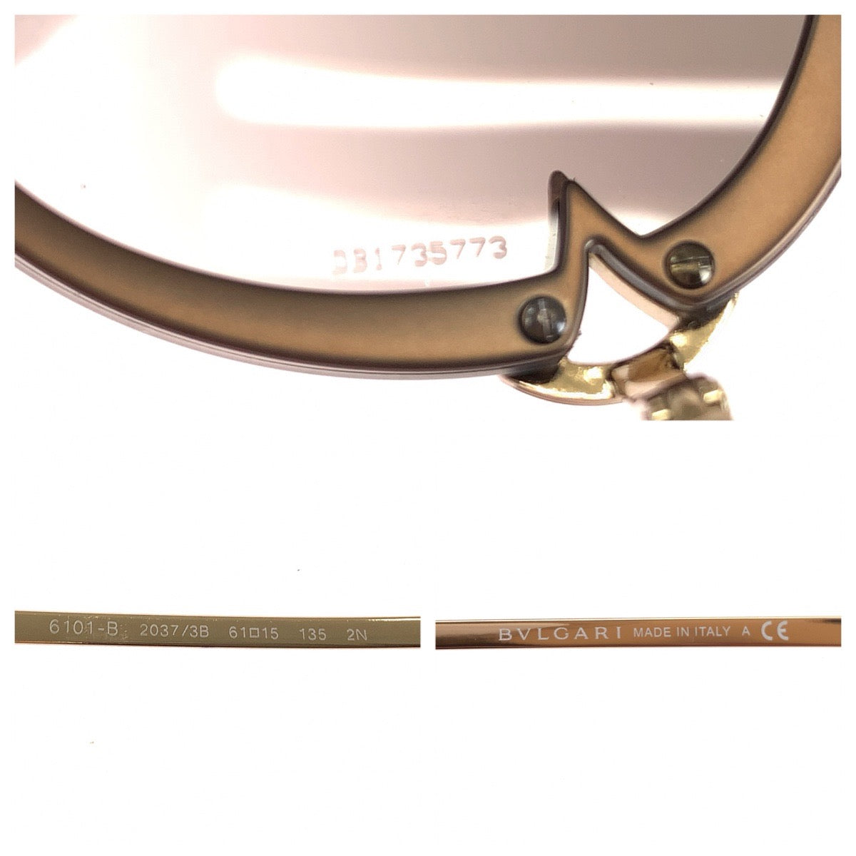BVLGARI ブルガリ ディーヴァ ドリーム サイズ61□15 ブラウン ゴールド金具 メタル / プラスチック BV6101-B 2037/3B サングラス バタフライ レディース AB21