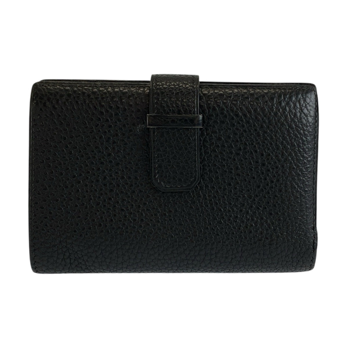 HERMES エルメス ジュラ ブラック 黒 レザー 折り財布 コンパクトウォレット □D刻印 メンズ AB48