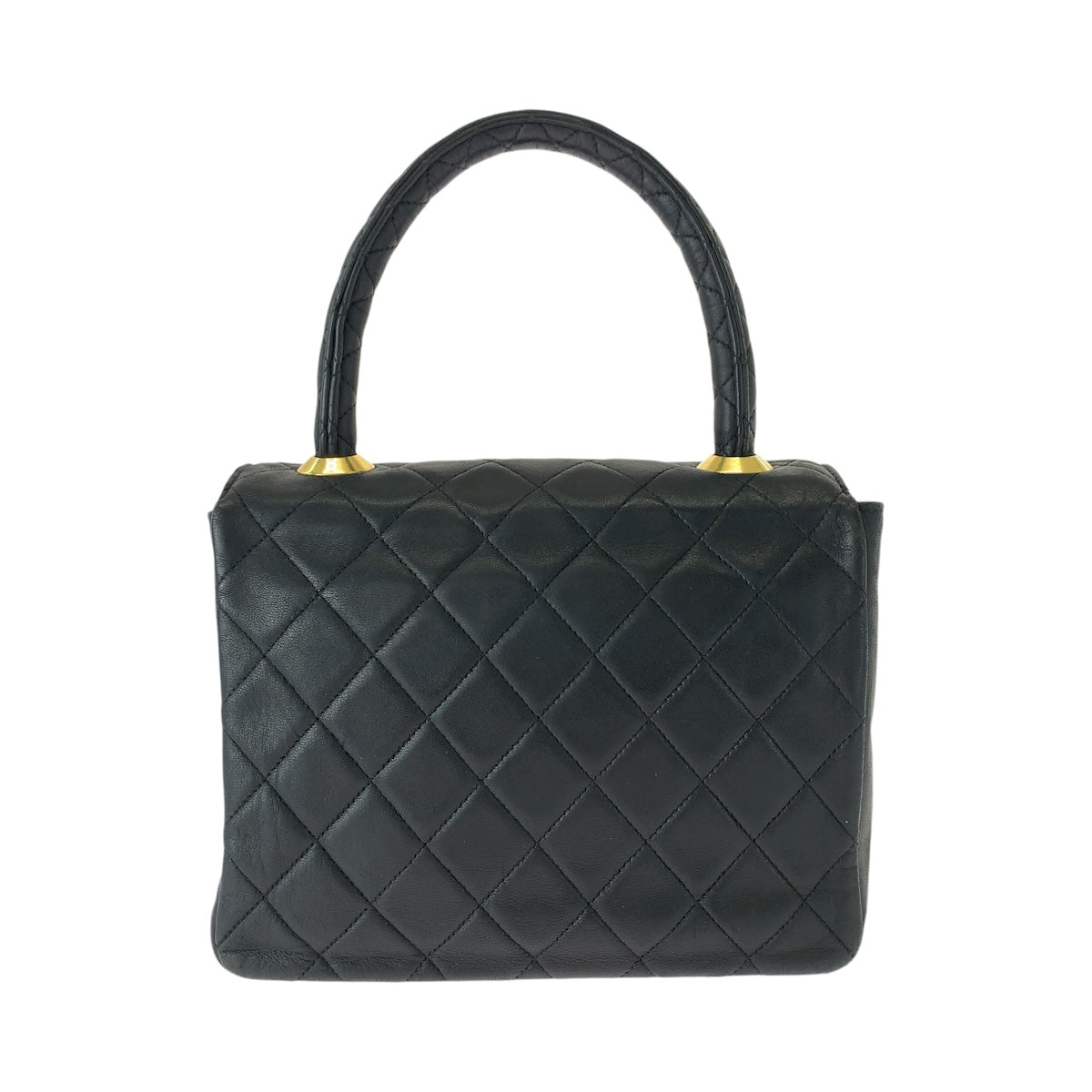 CHANEL シャネル ヴィンテージ マトラッセ ココマーク ターンロック ブラック 黒 ゴールド金具 ラムスキン ハンドバッグ レディース B238