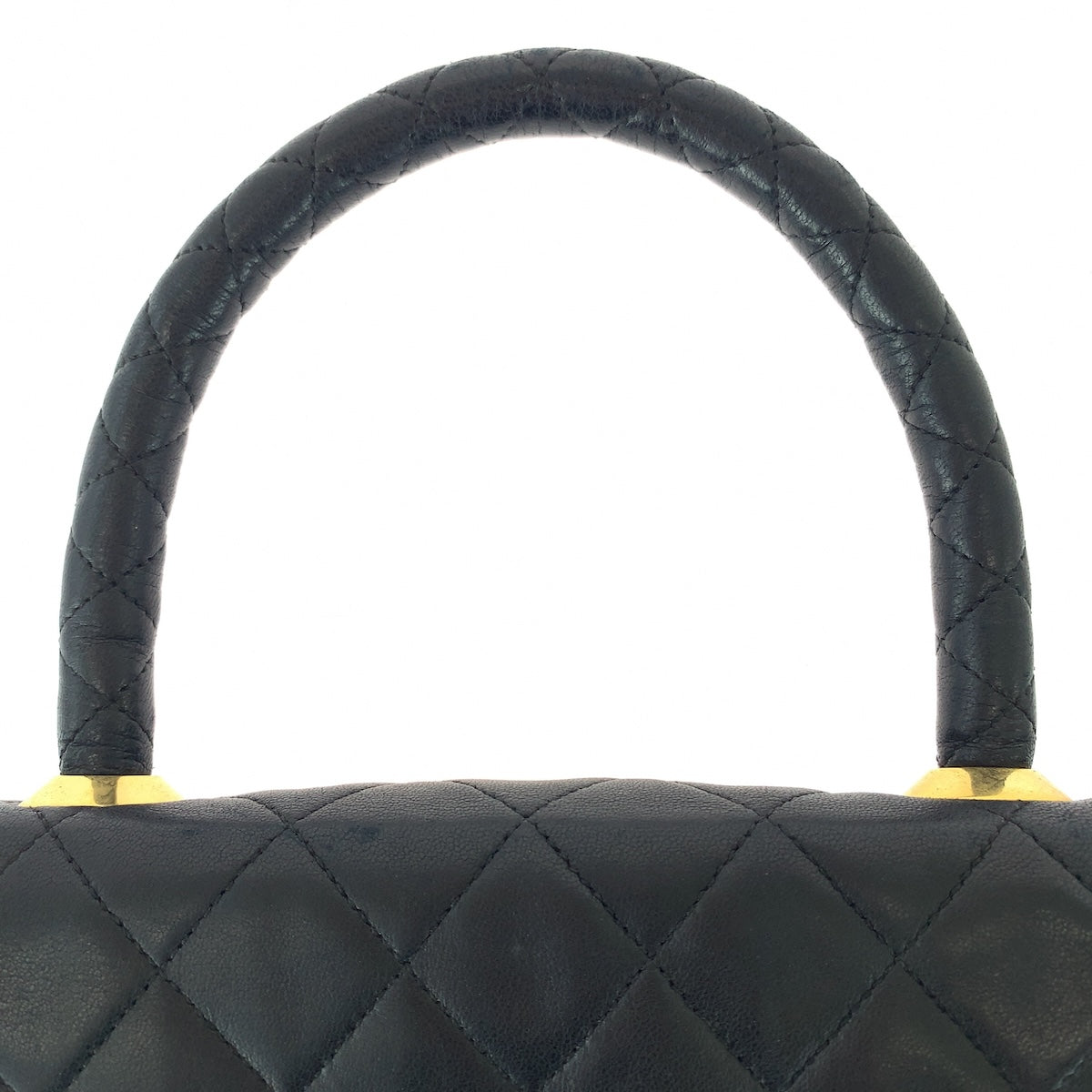 CHANEL シャネル ヴィンテージ マトラッセ ココマーク ターンロック ブラック 黒 ゴールド金具 ラムスキン ハンドバッグ レディース B238