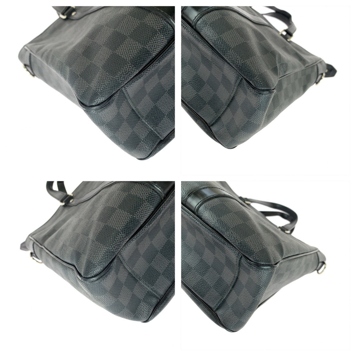 LOUIS VUITTON ルイヴィトン ダミエ グラフィット タダオ PM ブラック 黒 シルバー金具 PVC / レザー N41259 ビジネスバッグ トートバッグ メンズ B48