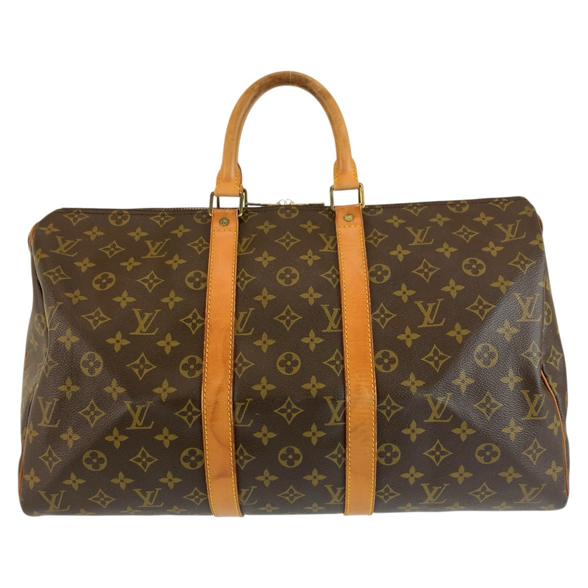 LOUIS VUITTON ルイヴィトン モノグラム キーポル45 ブラウン ゴールド金具 PVC / レザー M41428 ボストンバッグ 男女兼用 レディース B67