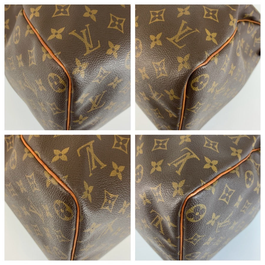 LOUIS VUITTON ルイヴィトン モノグラム キーポル45 ブラウン ゴールド金具 PVC / レザー M41428 ボストンバッグ 男女兼用 レディース B67