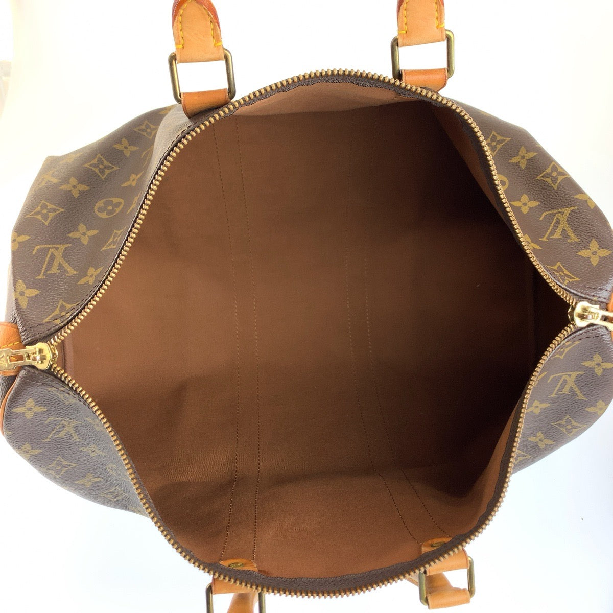LOUIS VUITTON ルイヴィトン モノグラム キーポル45 ブラウン ゴールド金具 PVC / レザー M41428 ボストンバッグ 男女兼用 レディース B67