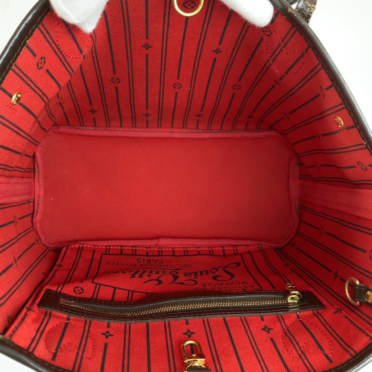 LOUIS VUITTON ルイヴィトン ダミエ ネヴァーフルPM ブラウン ゴールド金具 PVC / レザー N51109 トートバッグ ハンドバッグ レディース B90