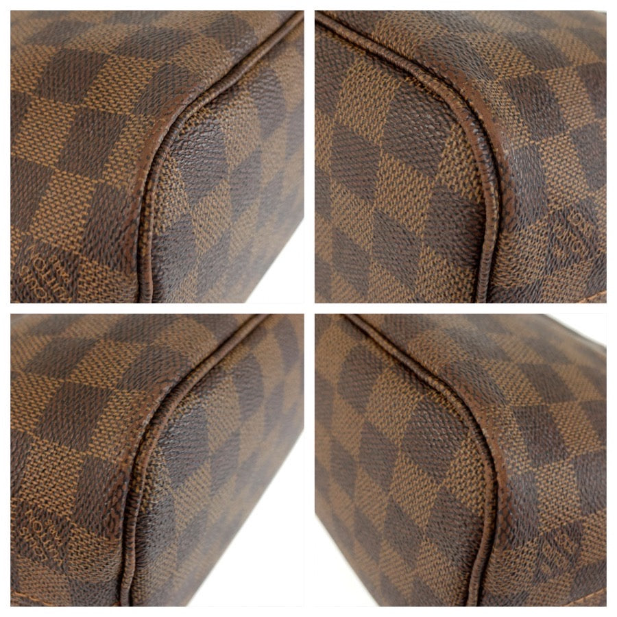 LOUIS VUITTON ルイヴィトン ダミエ ネヴァーフルPM ブラウン ゴールド金具 PVC / レザー N51109 トートバッグ ハンドバッグ レディース B90
