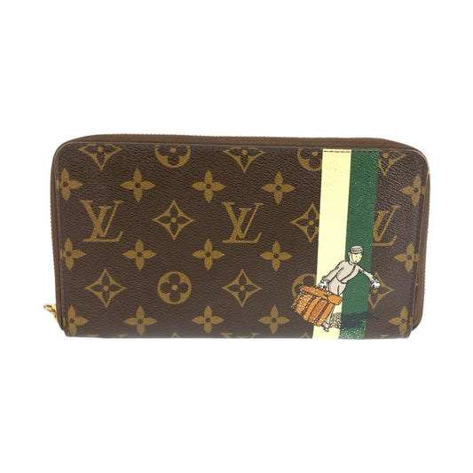 LOUIS VUITTON ルイヴィトン ジッピーオーガナイザー ベルボーイ ブラウン ゴールド金具 PVC M60035 長財布 ロングウォレット レディース AB37