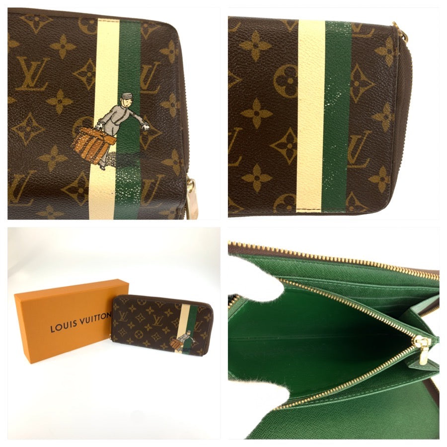 LOUIS VUITTON ルイヴィトン ジッピーオーガナイザー ベルボーイ ブラウン ゴールド金具 PVC M60035 長財布 ロングウォレット レディース AB37