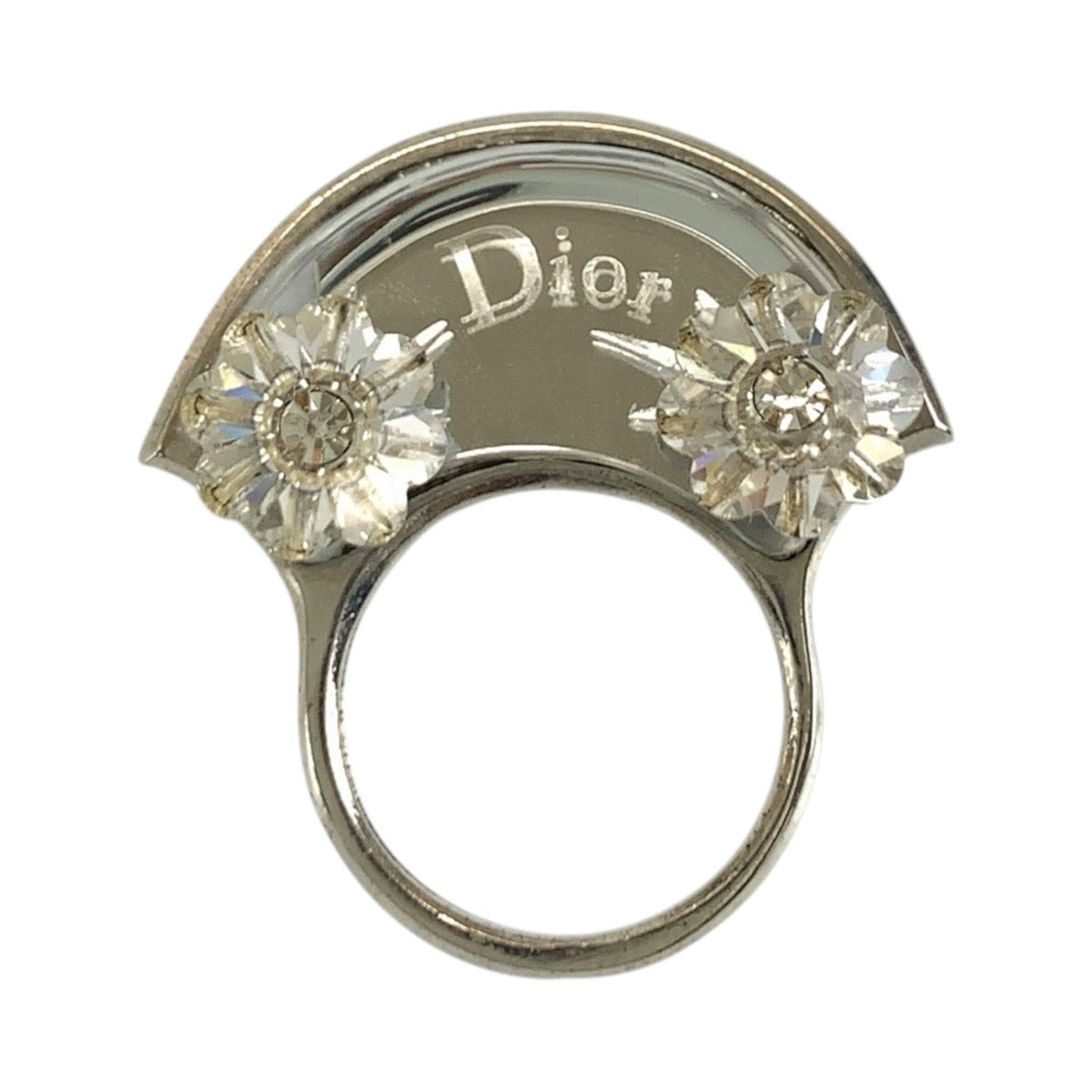 Dior ディオール フラワー シルバー メタル リング 指輪 12号 レディース ABP19