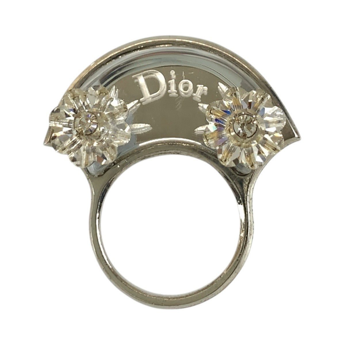 Dior ディオール フラワー シルバー メタル リング 指輪 12号 レディース ABP19