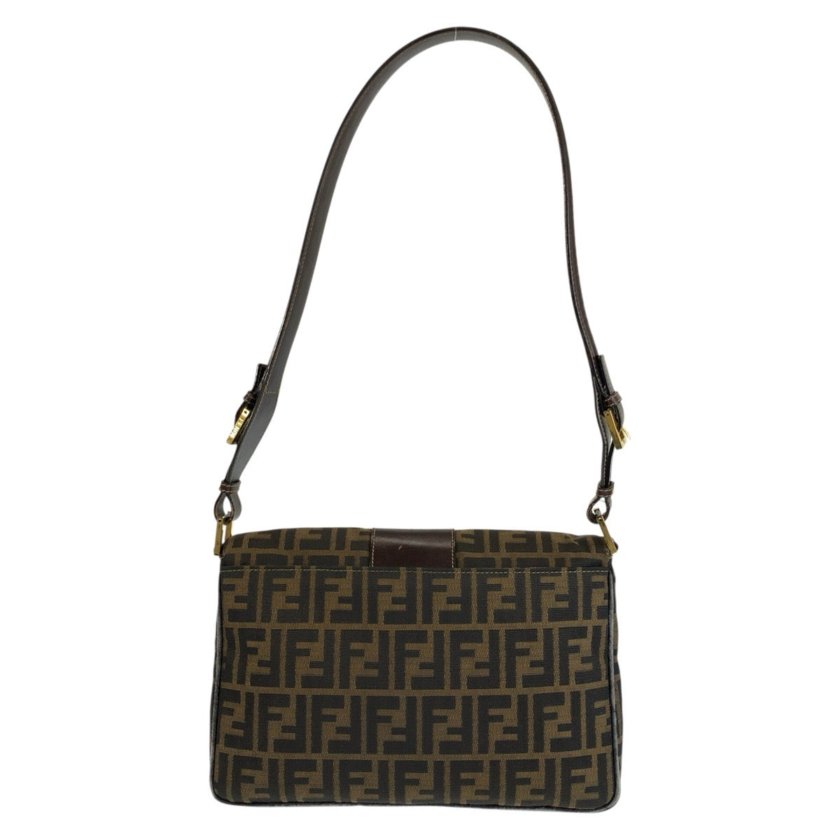 FENDI フェンディ ヴィンテージ ズッカ ブラウン ゴールド金具 キャンバス / レザー 2211 2643479 ショルダーバッグ レディース B60