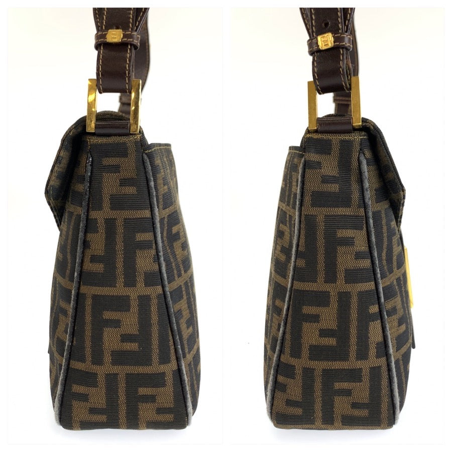 FENDI フェンディ ヴィンテージ ズッカ ブラウン ゴールド金具 キャンバス / レザー 2211 2643479 ショルダーバッグ レディース B60