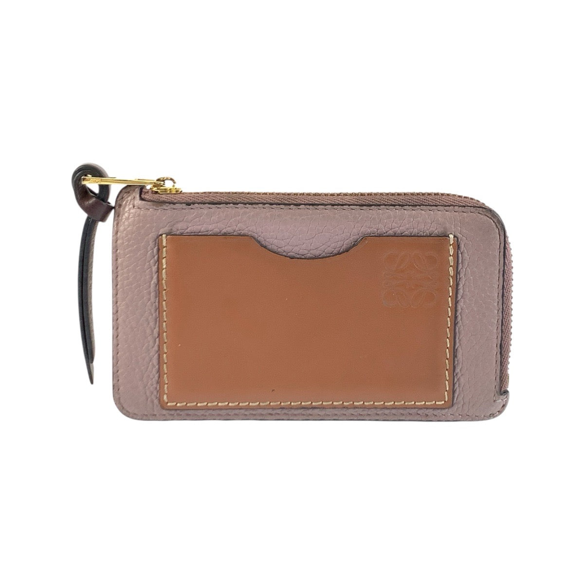 LOEWE ロエベ アナグラム パープル ブラウン ゴールド金具 レザー 522232 コインケース 小銭入れ レディース AB16
