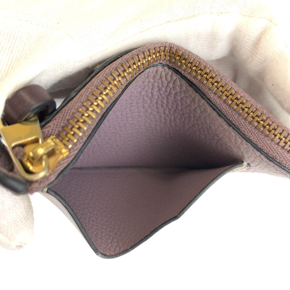 LOEWE ロエベ アナグラム パープル ブラウン ゴールド金具 レザー 522232 コインケース 小銭入れ レディース AB16
