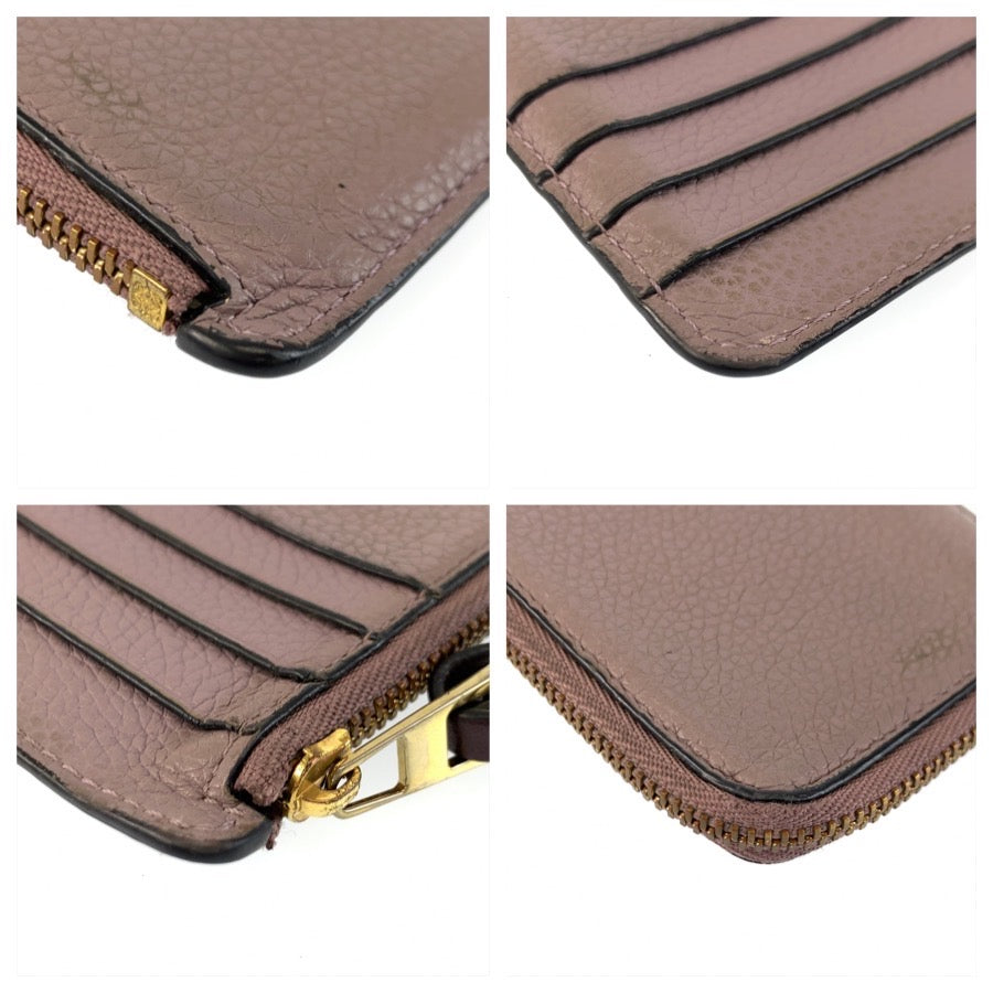 LOEWE ロエベ アナグラム パープル ブラウン ゴールド金具 レザー 522232 コインケース 小銭入れ レディース AB16