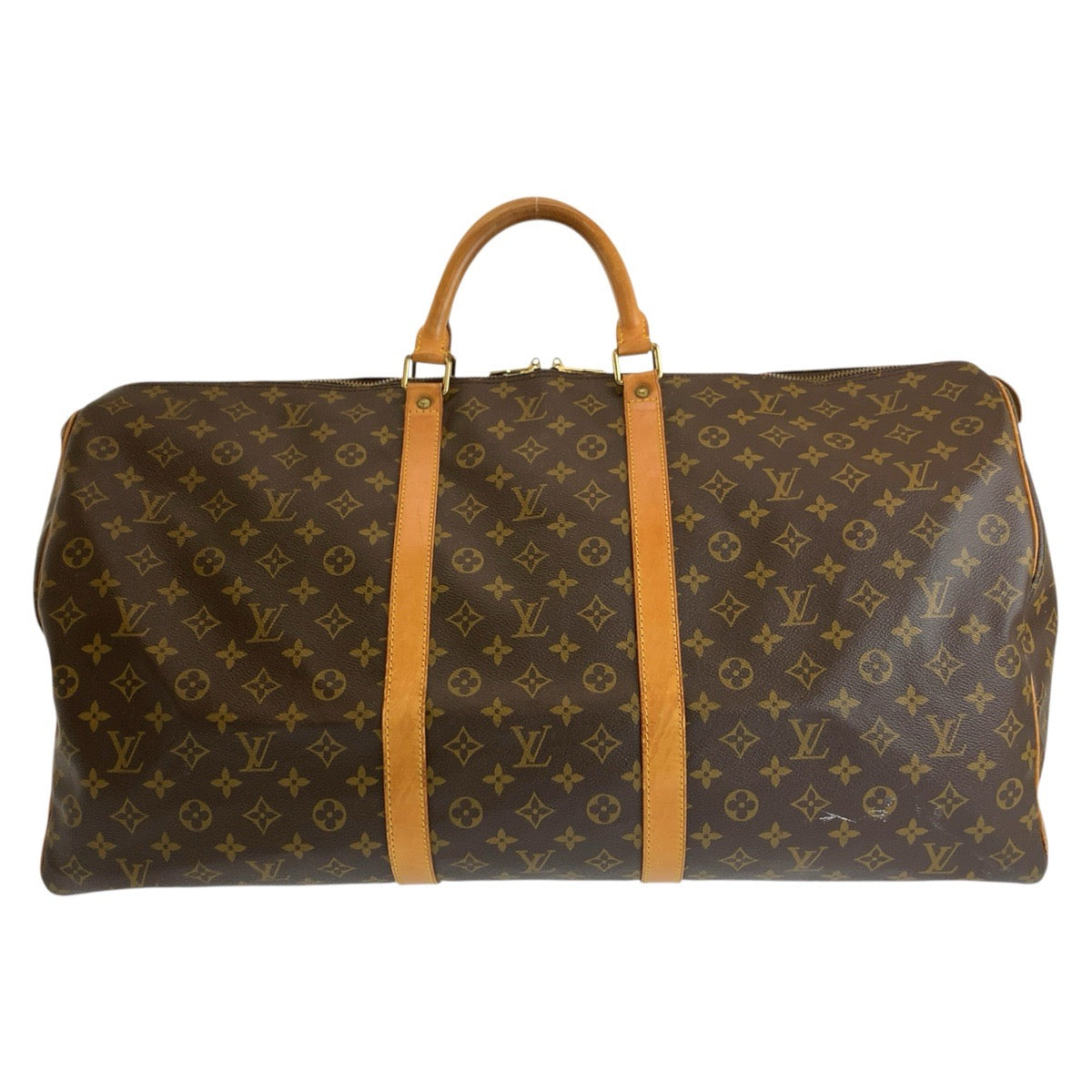 LOUIS VUITTON ルイヴィトン モノグラム キーポル60 ブラウン ゴールド金具 PVC / レザー M41422 ボストンバッグ 男女兼用 メンズ B81