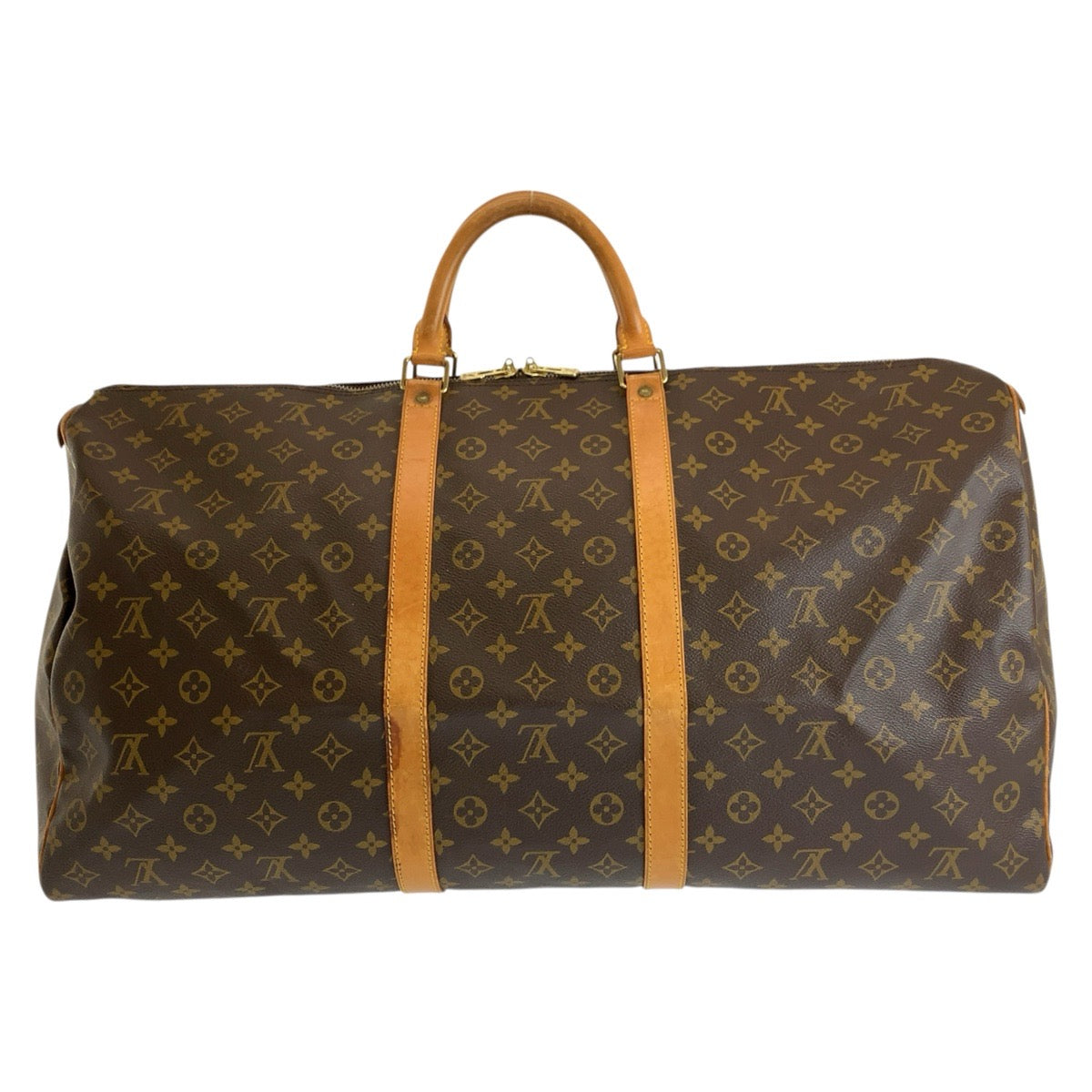 LOUIS VUITTON ルイヴィトン モノグラム キーポル60 ブラウン ゴールド金具 PVC / レザー M41422 ボストンバッグ 男女兼用 メンズ B81