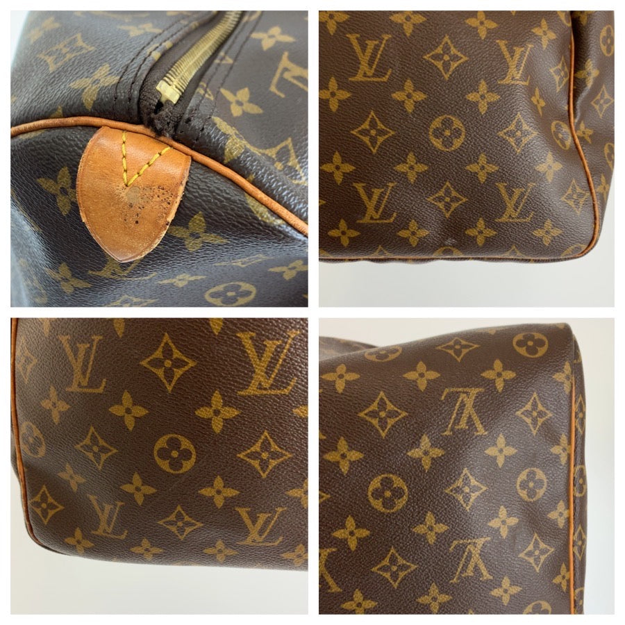 LOUIS VUITTON ルイヴィトン モノグラム キーポル60 ブラウン ゴールド金具 PVC / レザー M41422 ボストンバッグ 男女兼用 メンズ B81