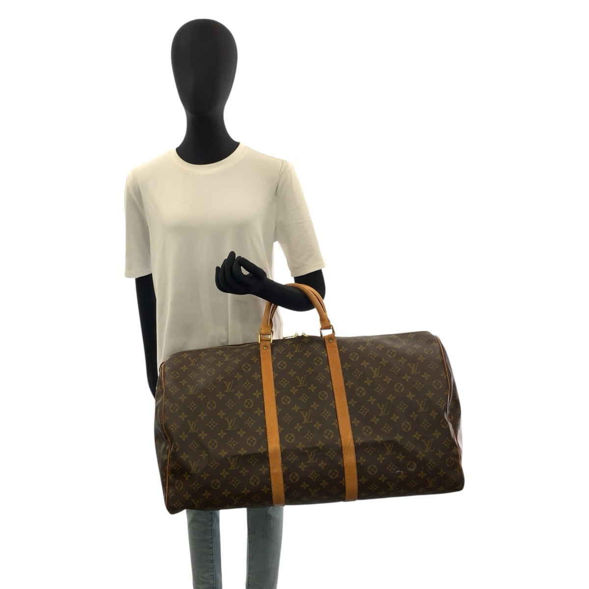 LOUIS VUITTON ルイヴィトン モノグラム キーポル60 ブラウン ゴールド金具 PVC / レザー M41422 ボストンバッグ 男女兼用 メンズ B81