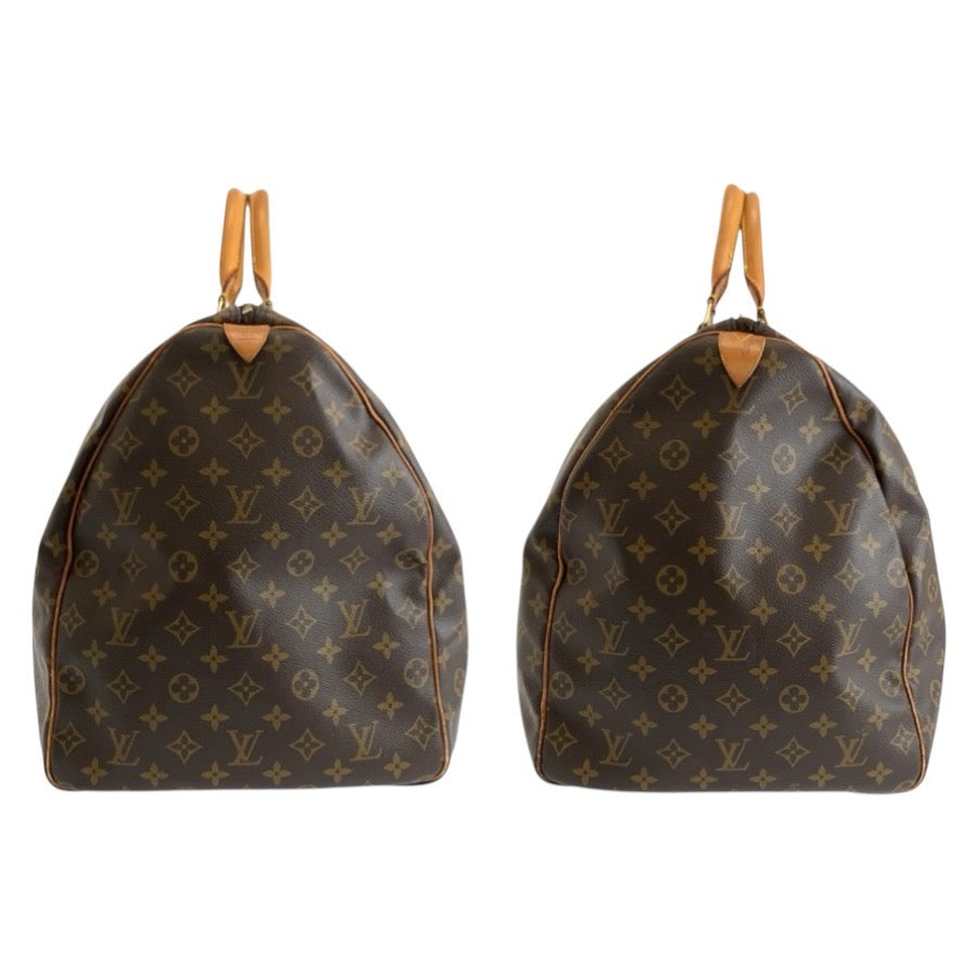 LOUIS VUITTON ルイヴィトン モノグラム キーポル60 ブラウン ゴールド金具 PVC / レザー M41422 ボストンバッグ 男女兼用 メンズ B81