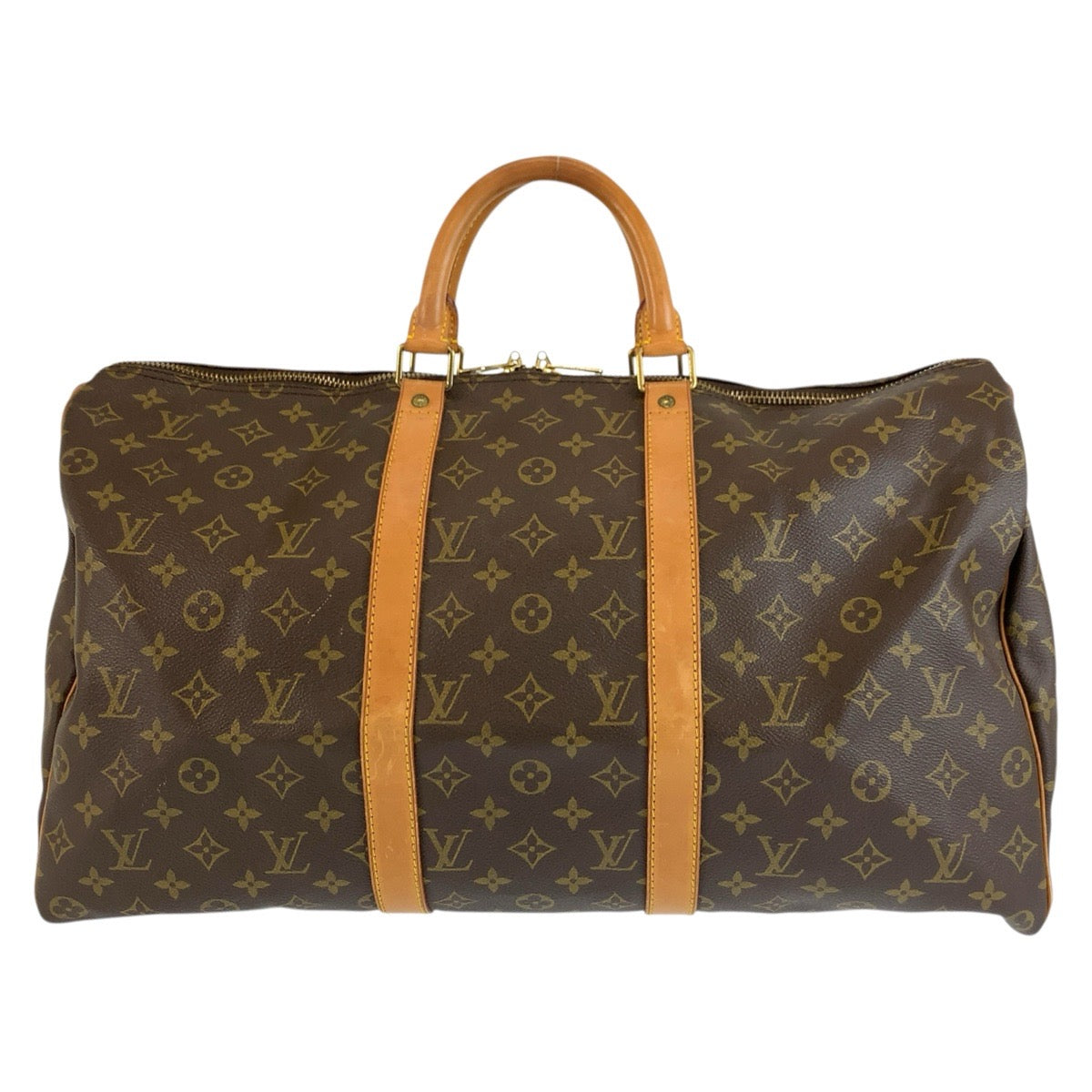 LOUIS VUITTON ルイヴィトン モノグラム キーポル50 ブラウン ゴールド金具 PVC / レザー M41426 ボストンバッグ 男女兼用 レディース B76