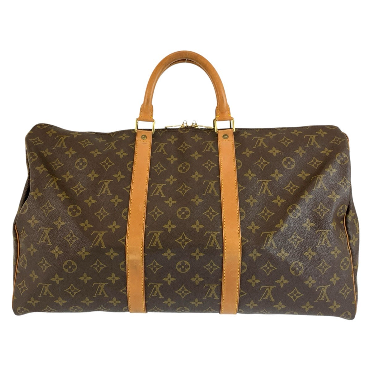 LOUIS VUITTON ルイヴィトン モノグラム キーポル50 ブラウン ゴールド金具 PVC / レザー M41426 ボストンバッグ 男女兼用 レディース B76