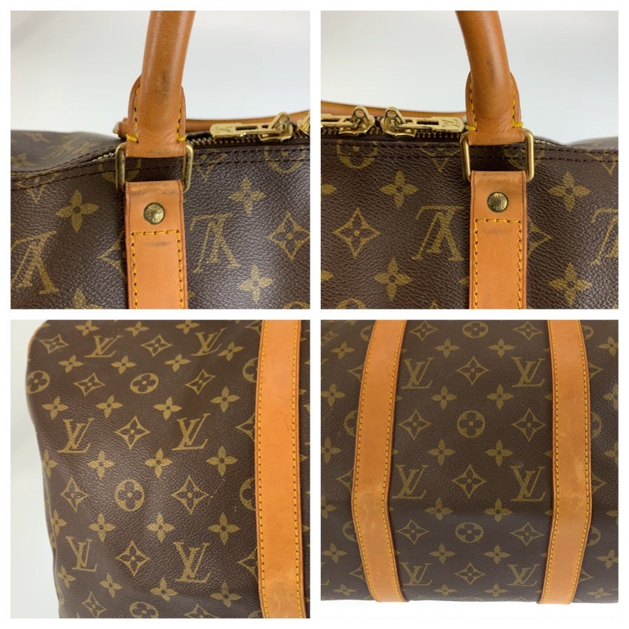LOUIS VUITTON ルイヴィトン モノグラム キーポル50 ブラウン ゴールド金具 PVC / レザー M41426 ボストンバッグ 男女兼用 レディース B76