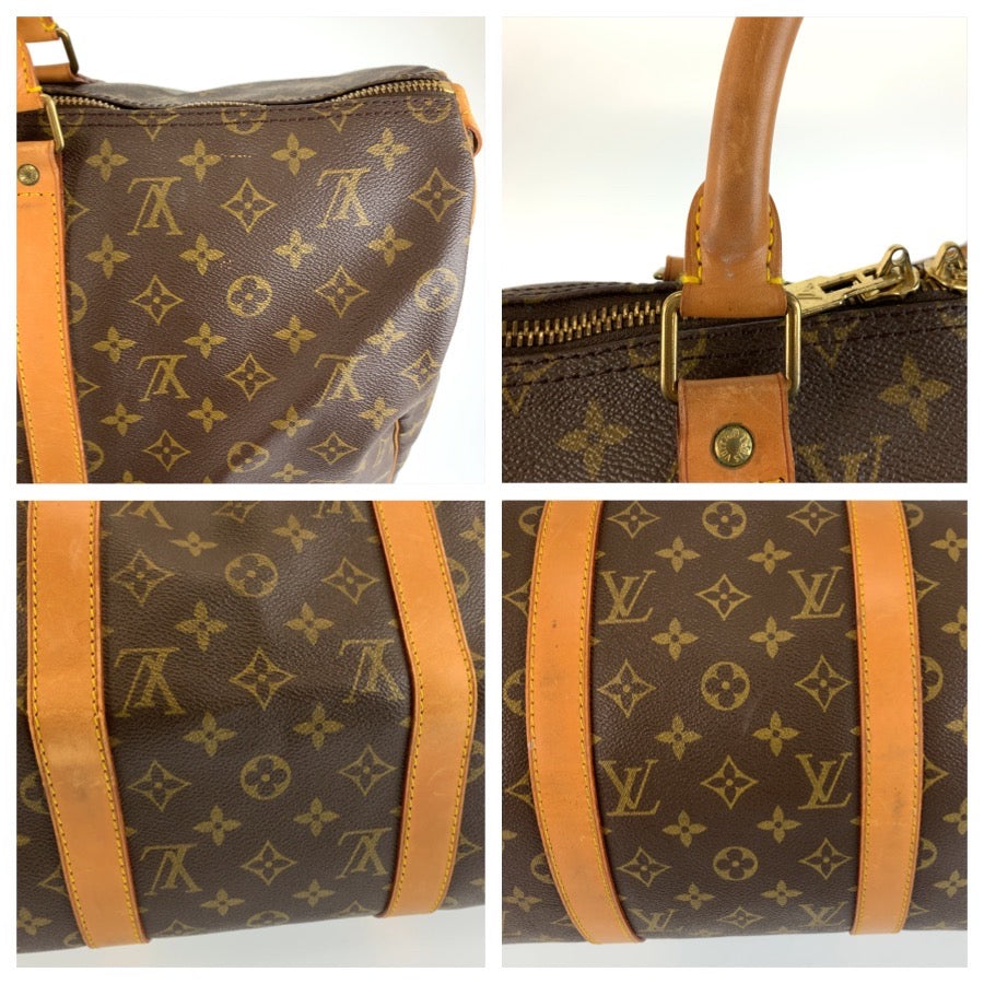 LOUIS VUITTON ルイヴィトン モノグラム キーポル50 ブラウン ゴールド金具 PVC / レザー M41426 ボストンバッグ 男女兼用 レディース B76