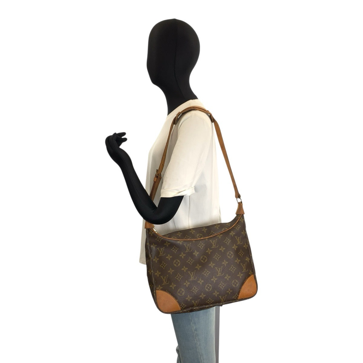 LOUIS VUITTON ルイヴィトン モノグラム ブローニュ ブラウン ゴールド金具 PVC / レザー M51265 ショルダーバッグ メッセンジャーバッグ レディース BC43