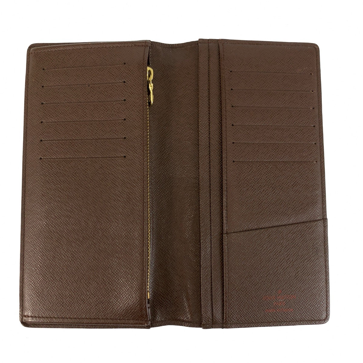 LOUIS VUITTON ルイヴィトン ダミエ ポルトフォイユブラザ ブラウン ゴールド金具 PVC N60017 長財布 ロングウォレット メンズ AB32