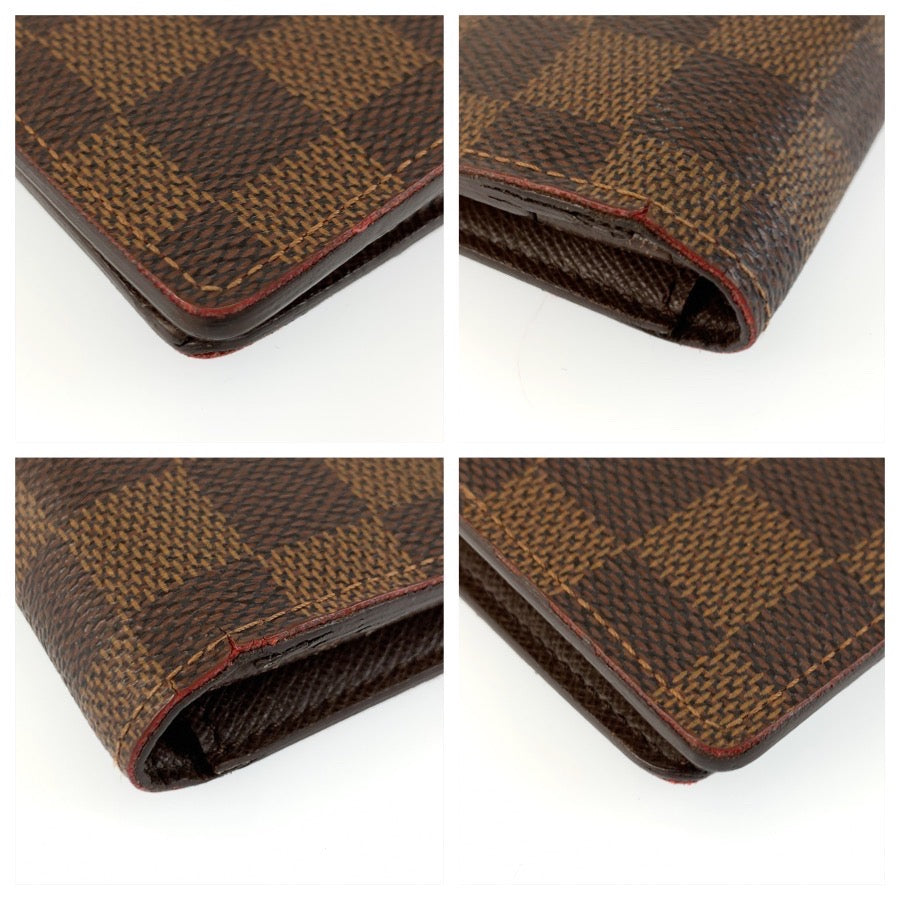 LOUIS VUITTON ルイヴィトン ダミエ ポルトフォイユブラザ ブラウン ゴールド金具 PVC N60017 長財布 ロングウォレット メンズ AB32