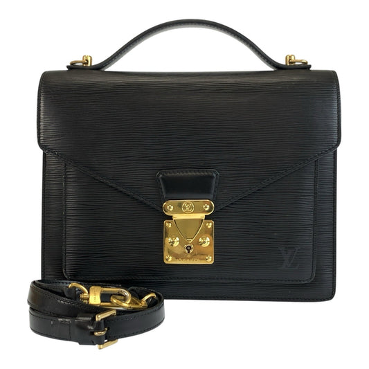 LOUIS VUITTON ルイヴィトン エピ モンソー ブラック 黒 ゴールド金具 レザー M52122 ハンドバッグ ショルダーバッグ 2way メンズ B57