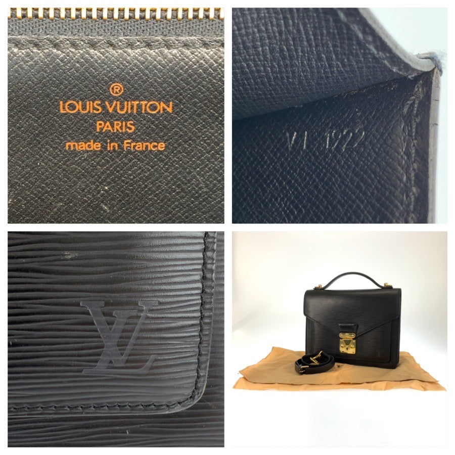 LOUIS VUITTON ルイヴィトン エピ モンソー ブラック 黒 ゴールド金具 レザー M52122 ハンドバッグ ショルダーバッグ 2way メンズ B57