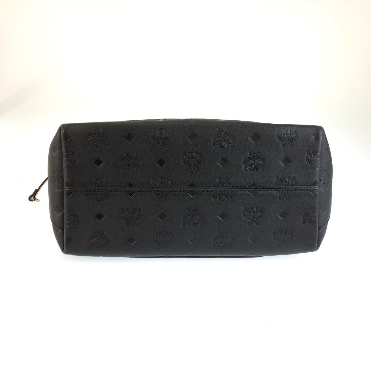 MCM エム シー エム ヴィセトス ブラック ベージュ シルバー金具 レザー ショルダーバッグ ハンドバッグ レディース AB23