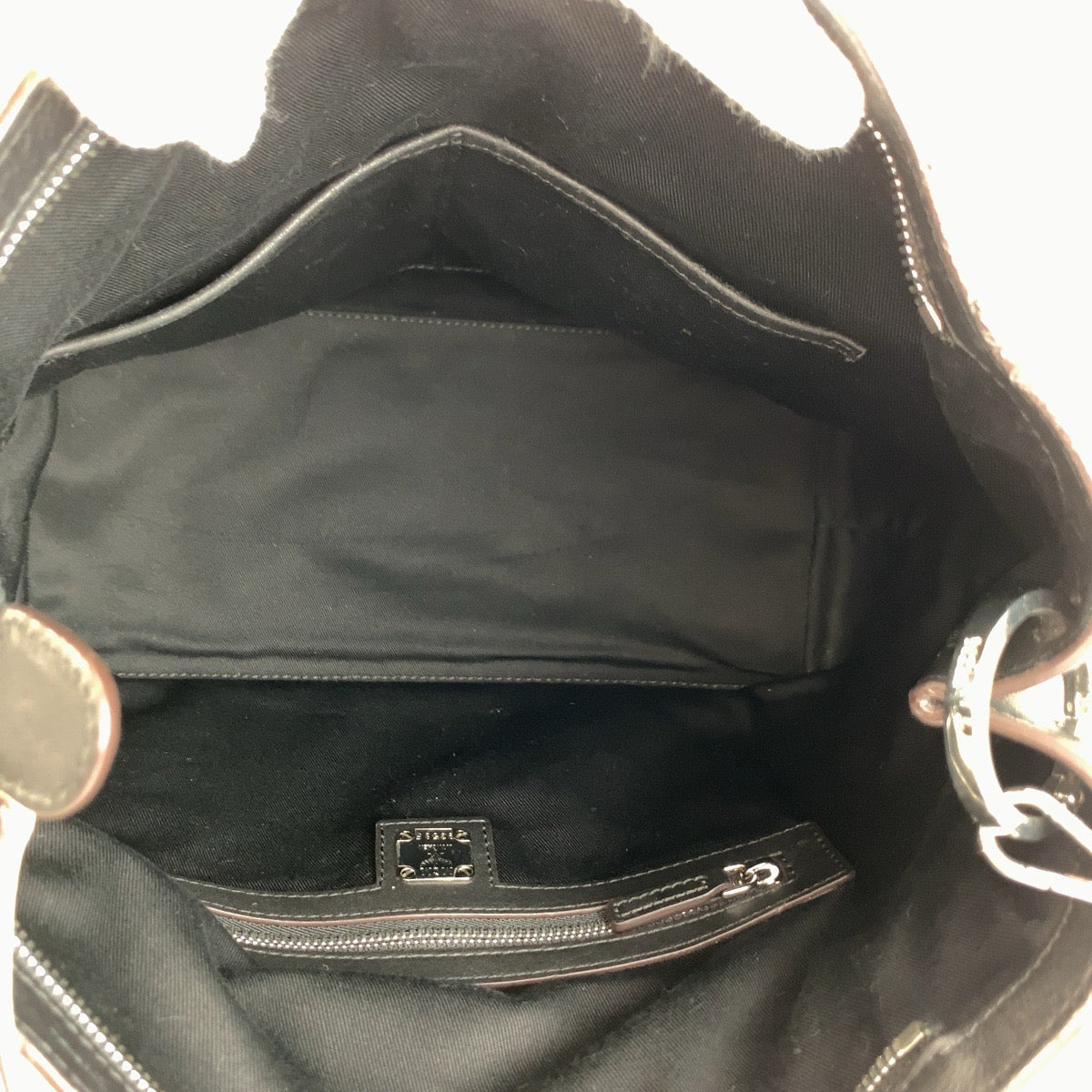 MCM エム シー エム ヴィセトス ブラック ベージュ シルバー金具 レザー ショルダーバッグ ハンドバッグ レディース AB23