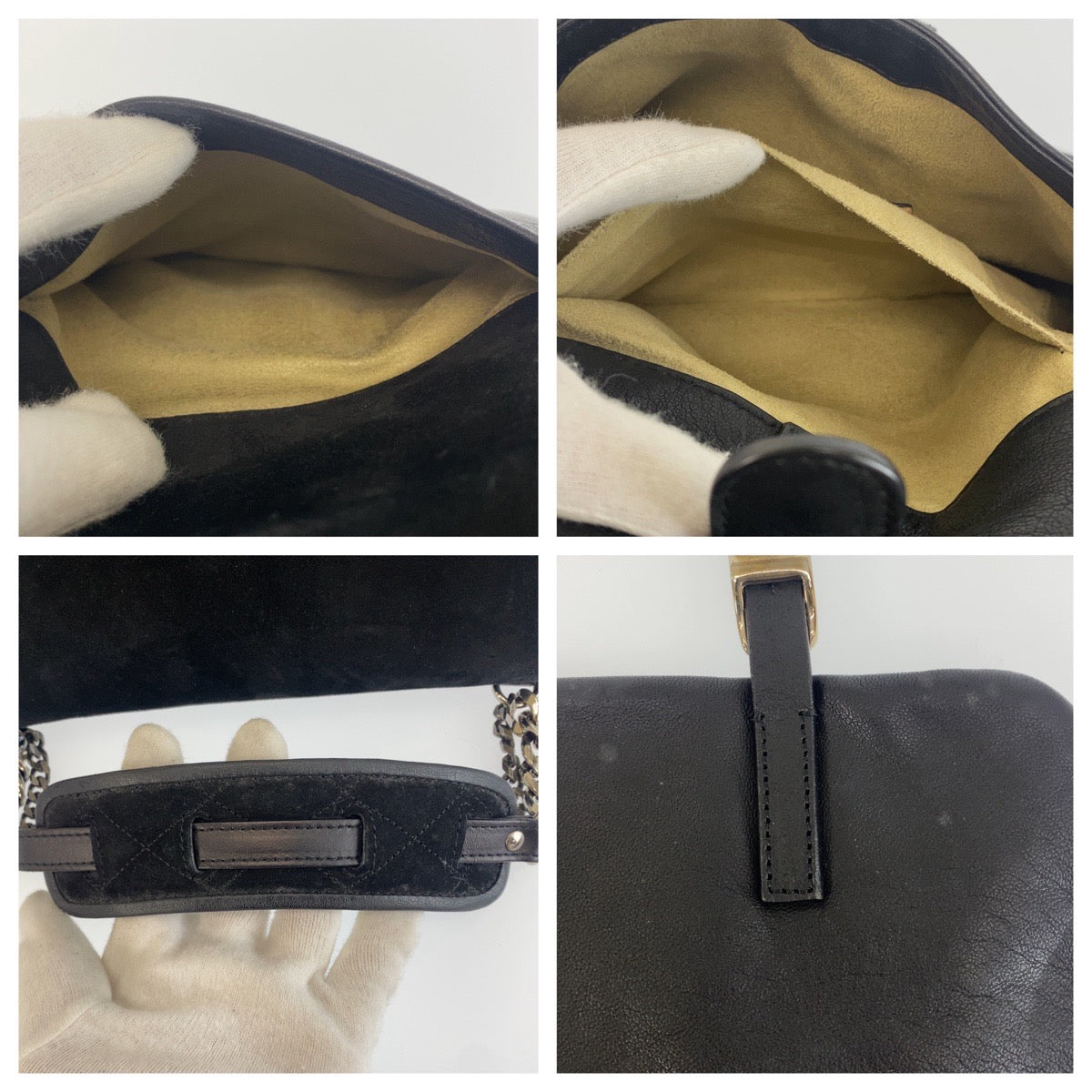 JIMMY CHOO ジミーチュウ ベカ ブラック 黒 シルバー金具 レザー / スウェード ショルダーバッグ ハンドバッグ レディース B19