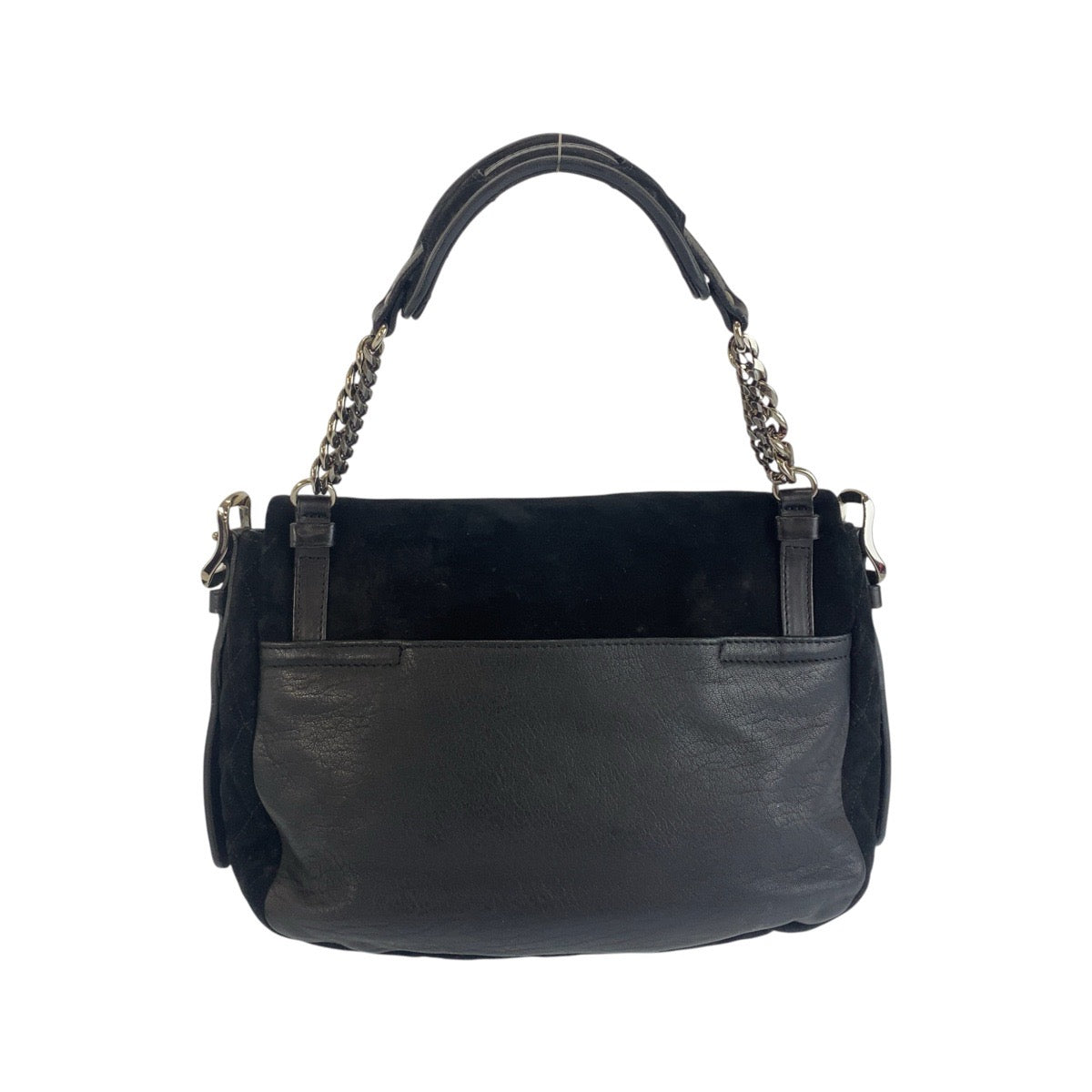 JIMMY CHOO ジミーチュウ ベカ ブラック 黒 シルバー金具 レザー / スウェード ショルダーバッグ ハンドバッグ レディース B19
