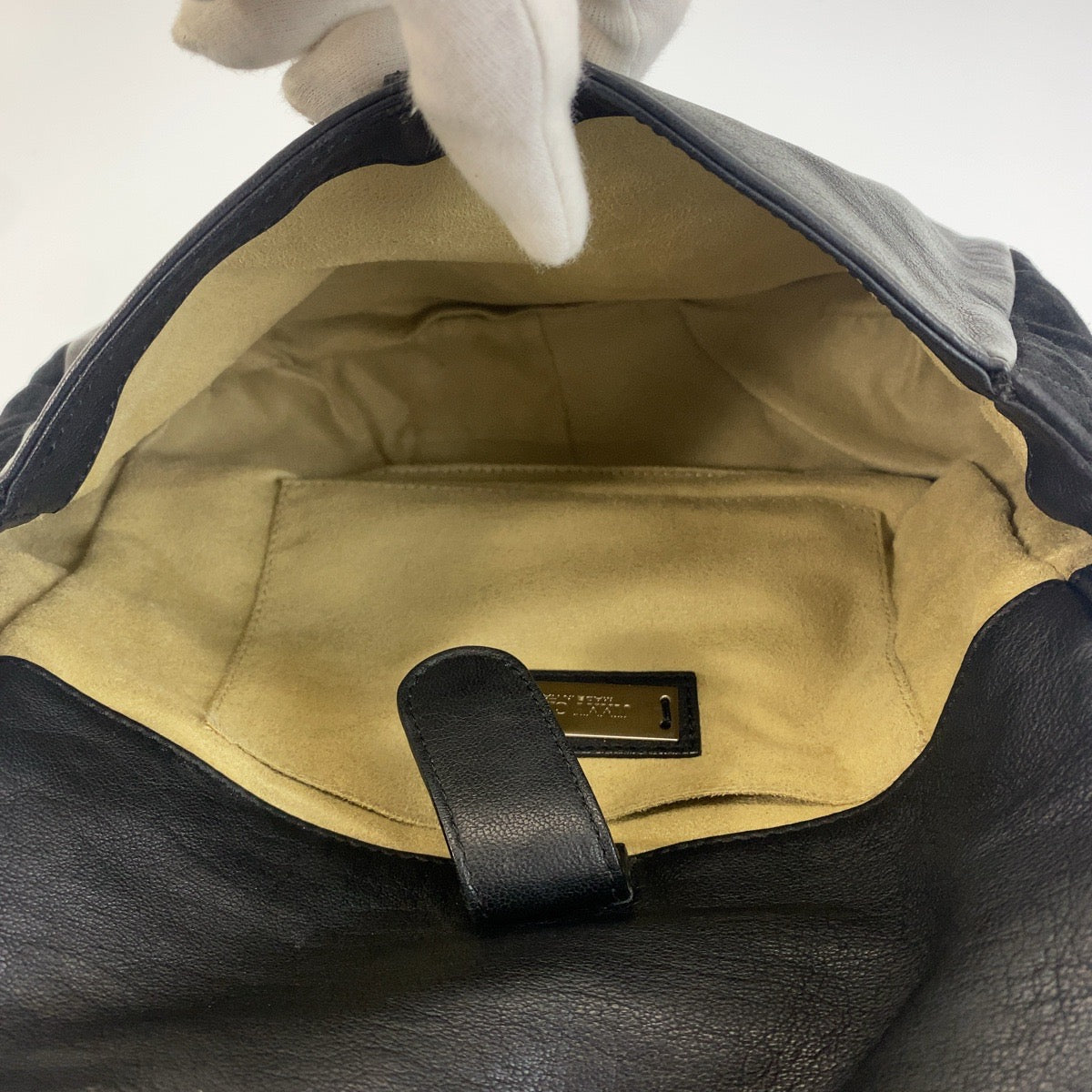 JIMMY CHOO ジミーチュウ ベカ ブラック 黒 シルバー金具 レザー / スウェード ショルダーバッグ ハンドバッグ レディース B19