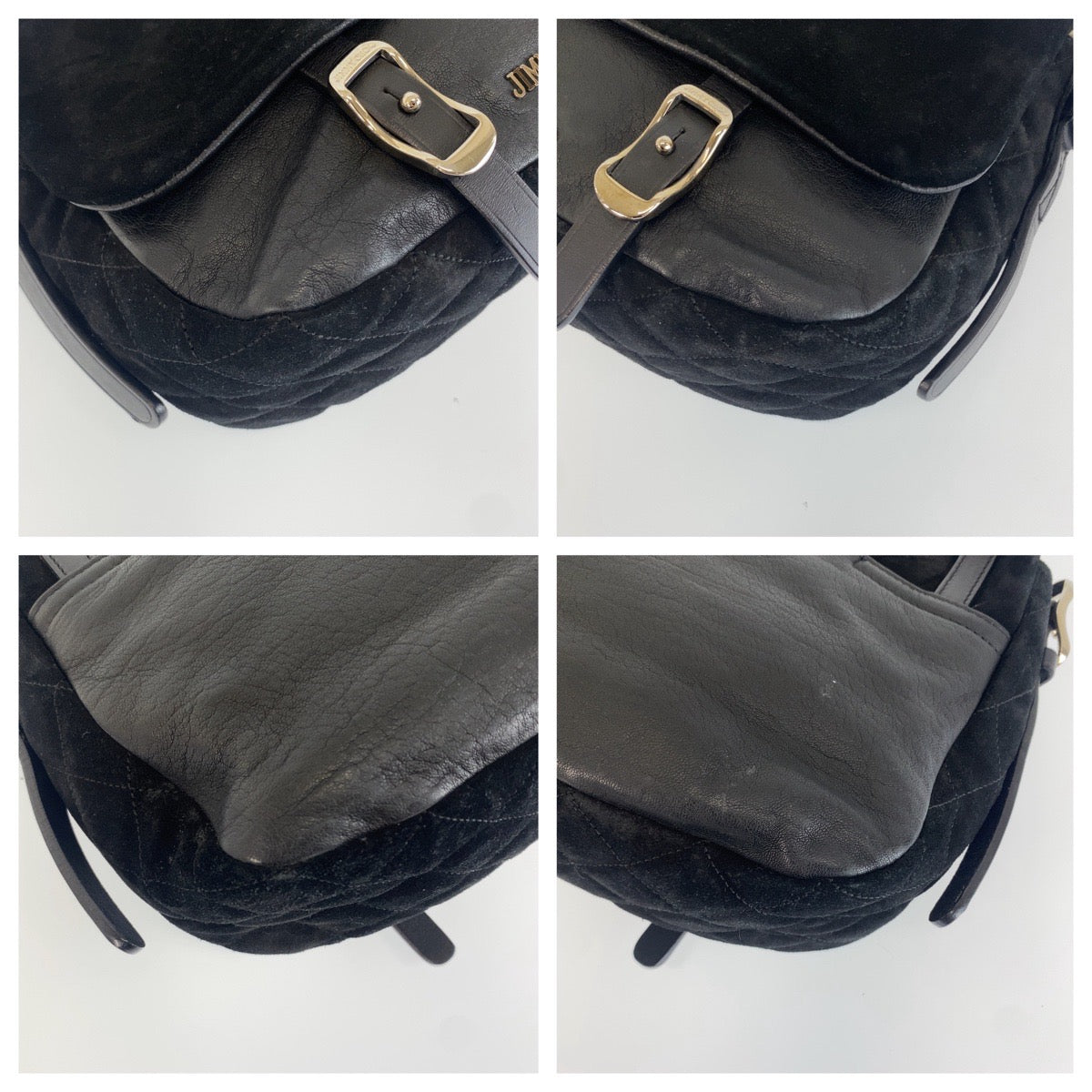 JIMMY CHOO ジミーチュウ ベカ ブラック 黒 シルバー金具 レザー / スウェード ショルダーバッグ ハンドバッグ レディース B19