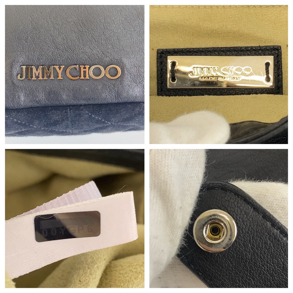 JIMMY CHOO ジミーチュウ ベカ ブラック 黒 シルバー金具 レザー / スウェード ショルダーバッグ ハンドバッグ レディース B19