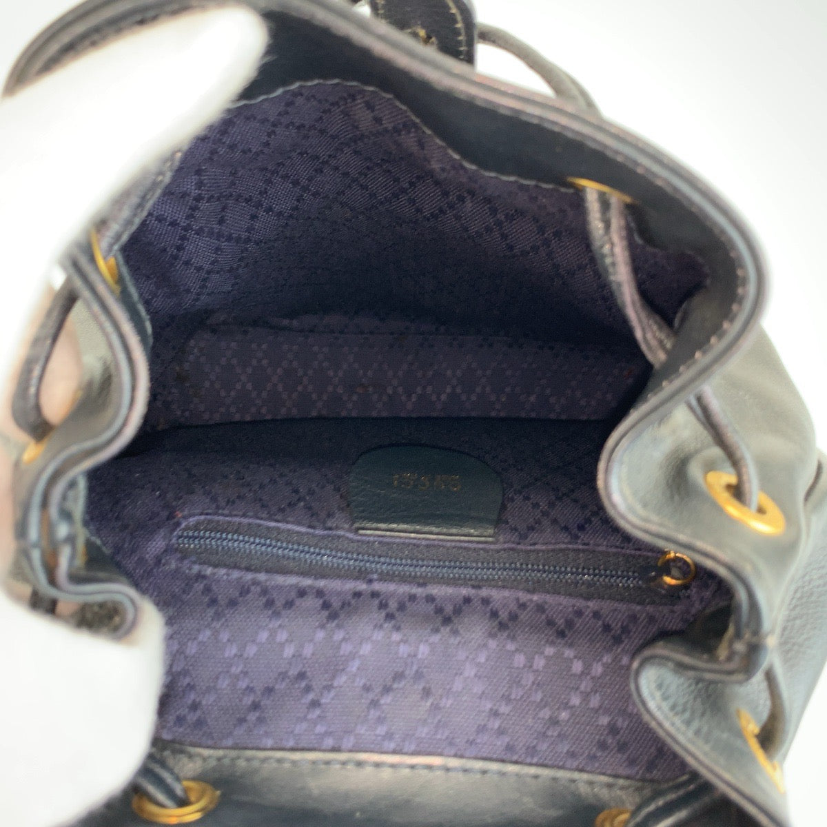 GUCCI グッチ ヴィンテージ バンブー ブラック 黒 ゴールド金具 レザー 003 58 0030 リュックサック バックパック レディース B22
