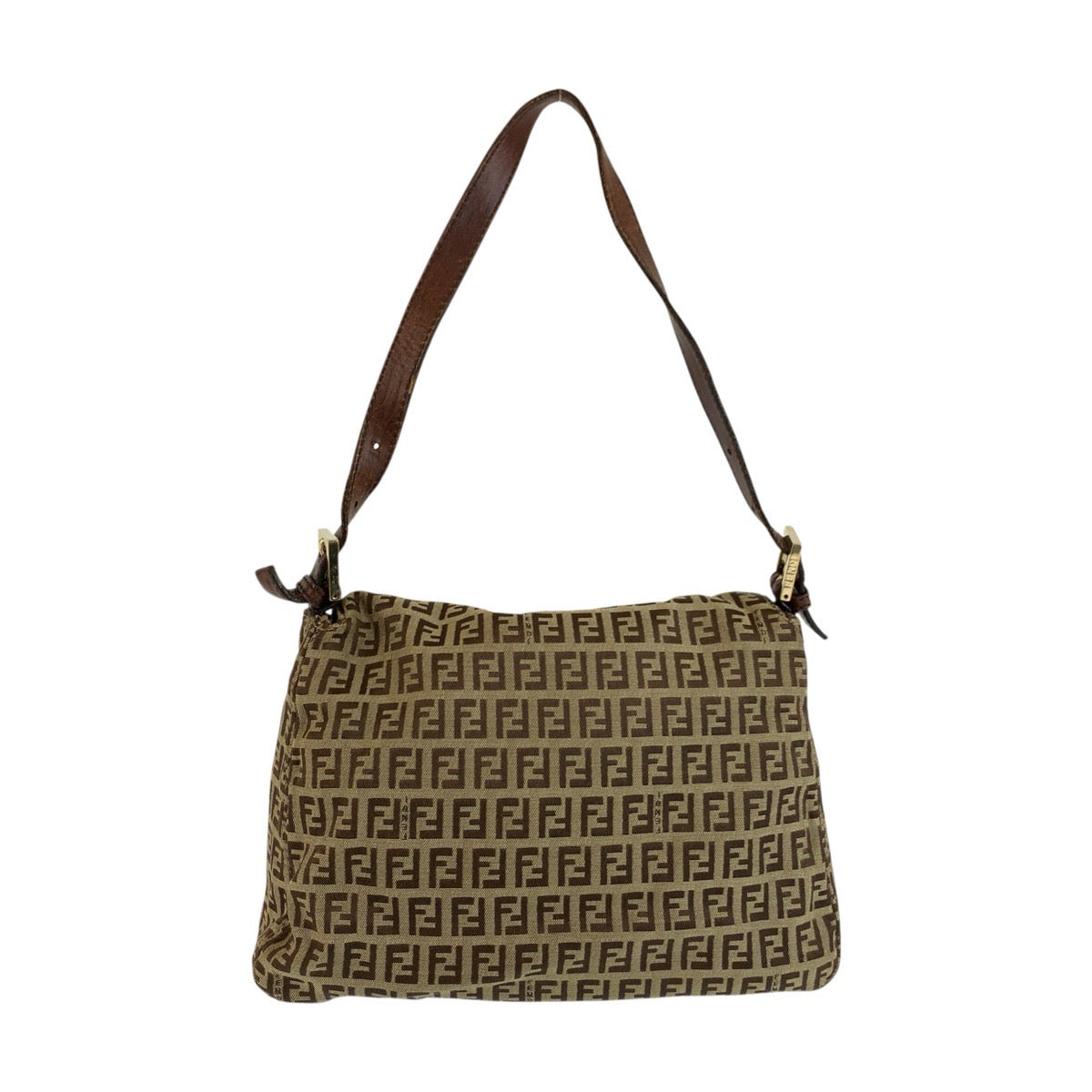 FENDI フェンディ ズッキーノ マンマバケット ブラウン ゴールド金具 キャンバス / レザー 8BR001 ショルダーバッグ レディース B48