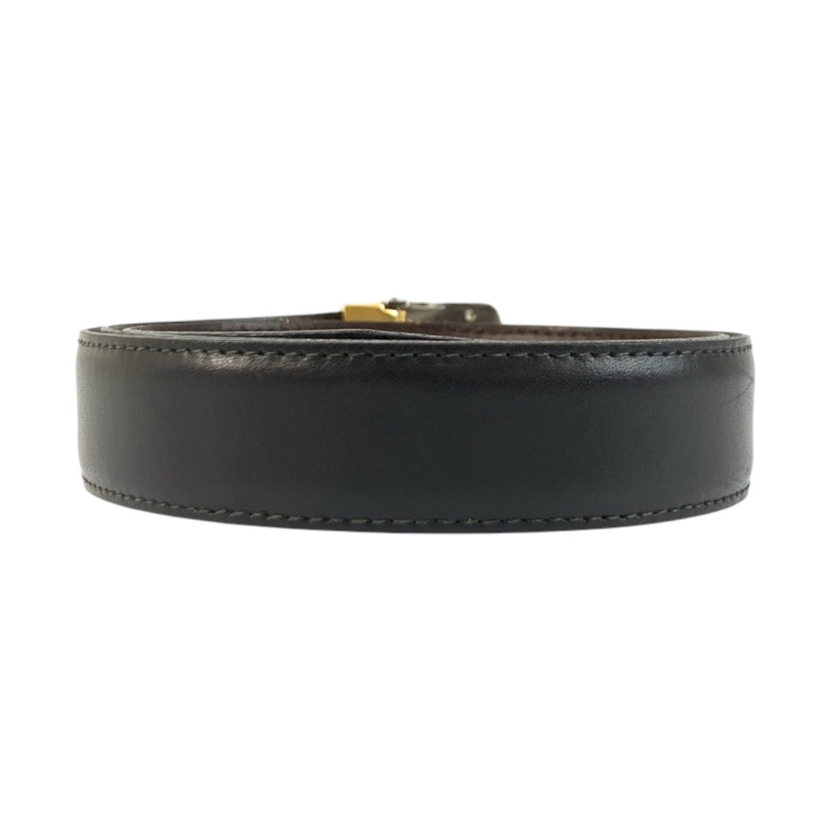 CARTIER カルティエ ブラック 黒 レザー / メタル ベルト メンズ AB21