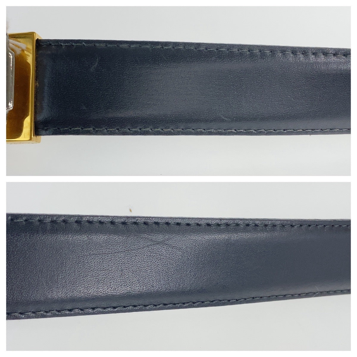 CARTIER カルティエ ブラック 黒 レザー / メタル ベルト メンズ AB21