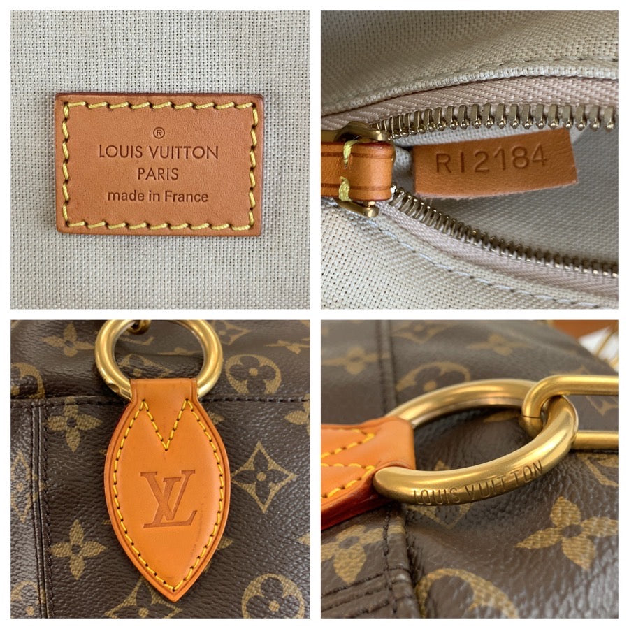 LOUIS VUITTON ルイヴィトン モノグラム パンチングバッグGM ブラウン ゴールド金具 PVC / レザー M40231 トートバッグ ショルダーバッグ レディース AB233